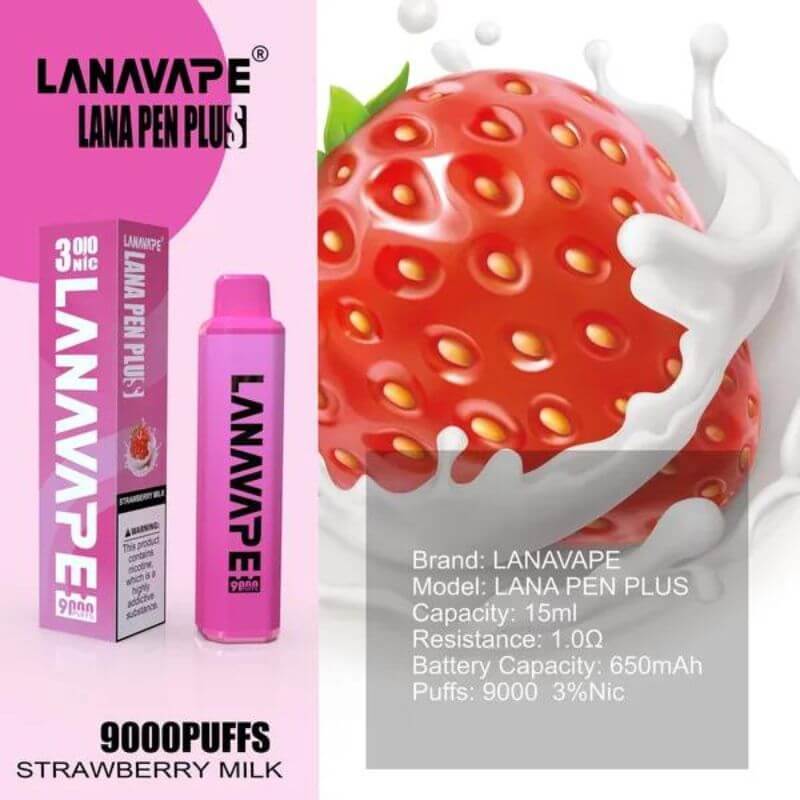 LANA-PEN-PLUS-9000-STRAWBERRY-MILK-Vape-Hub-My