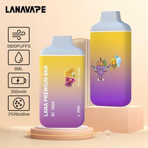 LANA-PREMIUM-BAR-5800-PUFFS-HONEY-GRAPE-Sg-Vape-Bar