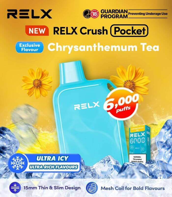 RELX-CRUSH-POCKET-6000-CHRYSANTHEMUM-TEA-Sg-Vape-Bar