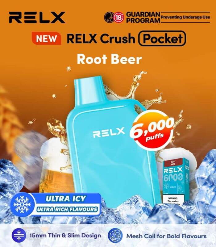 RELX-CRUSH-POCKET-6000-ROOT-BEER-Sg-Vape-Bar