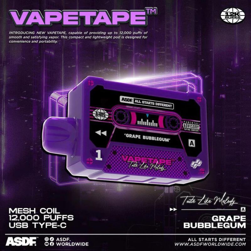 Vapetape-12K-Grape-Bubblegum-Sg-Vape-Bar