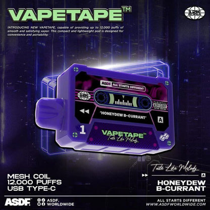 Vapetape-12K-Honeydew-Blackcurrant-Sg-Vape-Bar